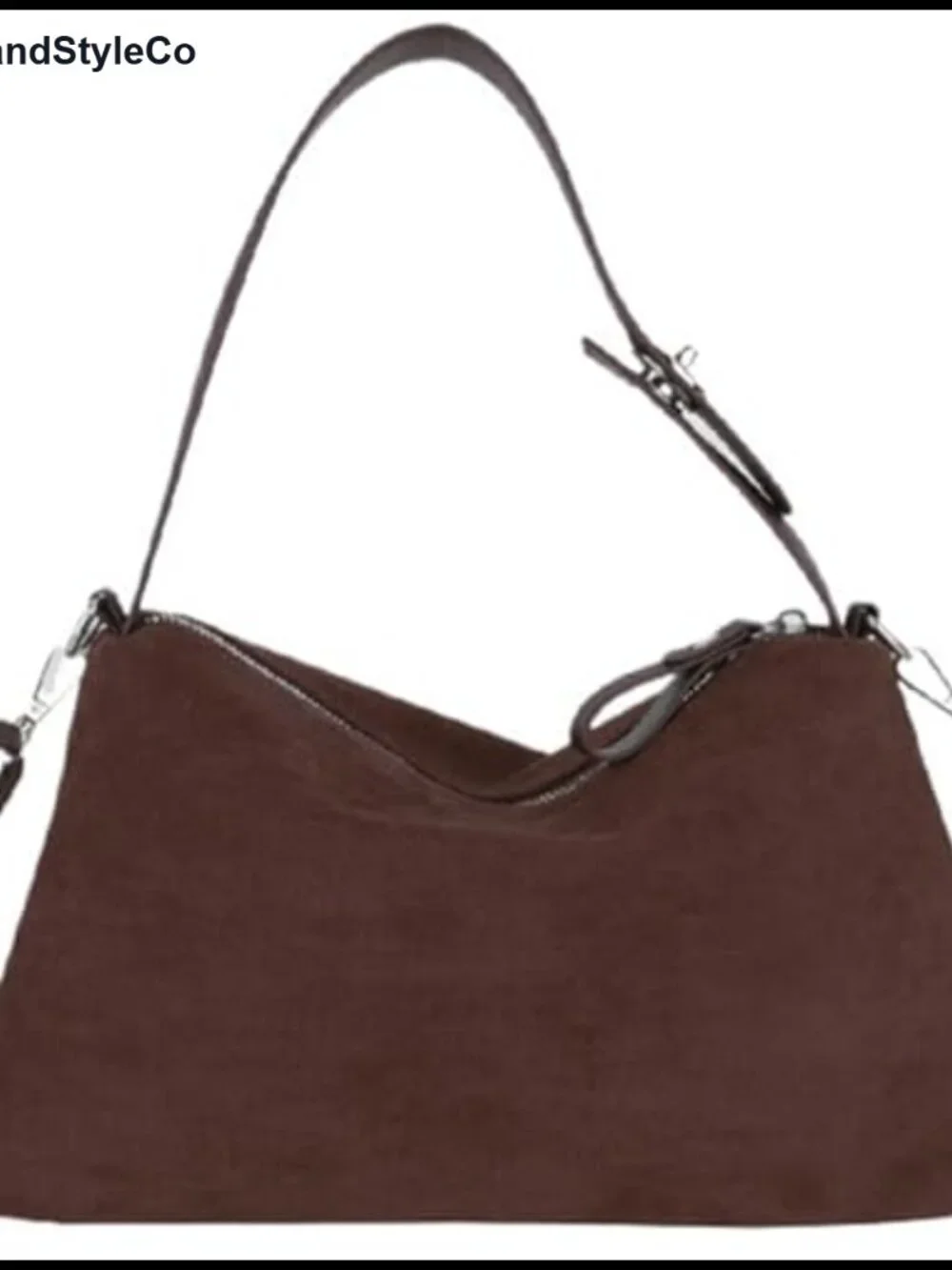 Faux Suede Crescent Hobo Bag Crossbody with Top Handle Adjustable Strap